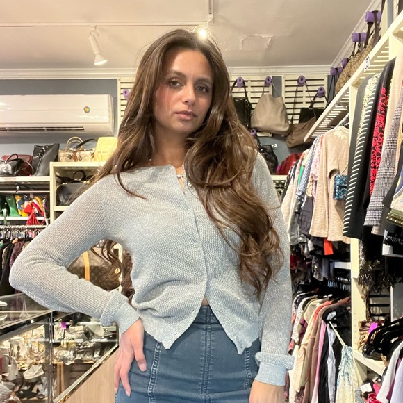 Zadig & Voltaire SIlver Mesh Cardigan Sweater - Picture 2 of 11